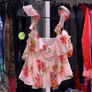 GUESS top size XS Pink Floral